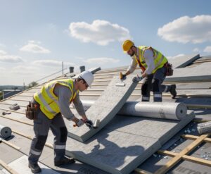 3d-illustration-of-professional-workers-doing-roof